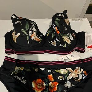 Freya two piece bikini, NWT large, navy floral